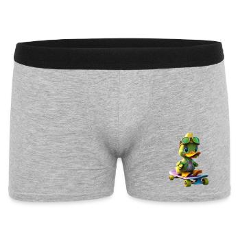 Skater Duck Hero on Skateboard - Men's Boxer Shorts - heather grey - Front