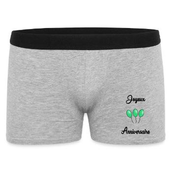 JOYEUX ANNIVERSAIRE. HAPPY BIRTHDAY. ANNIVERSAIRE. - Boxer Homme - gris chiné - Devant