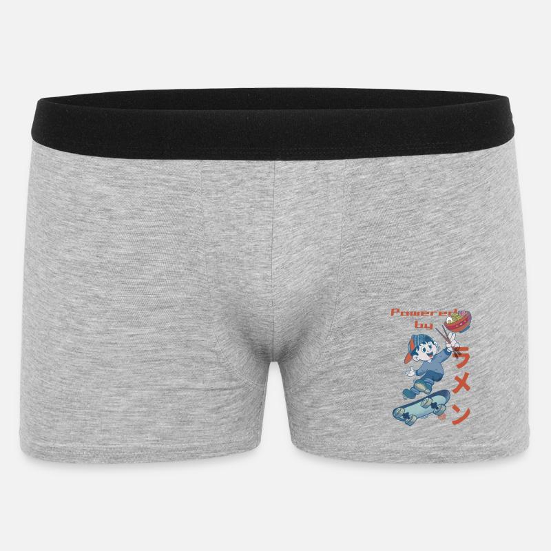 Powered by Ramen - Männer Boxer Shorts - Grau meliert
