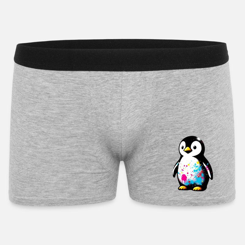 Pinguin - Männer Boxer Shorts - Grau meliert