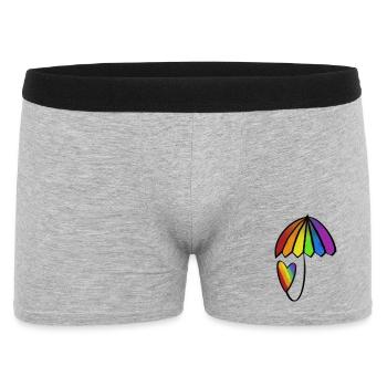Coeur arc-en-ciel avec parapluie - Boxer Homme - gris chiné - Devant