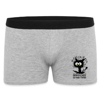 Grundschule Abschluss 2026 Katze Ich habe fertig  - Männer Boxer Shorts - Grau meliert - Vorne
