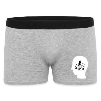 MUSIC IN MY MIND - Männer Boxer Shorts - Grau meliert - Vorne