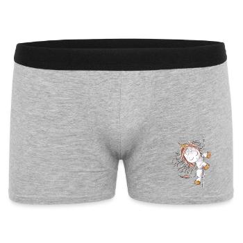 Drolliges Regenbogen Einhorn Fantasy - Männer Boxer Shorts - Grau meliert - Vorne