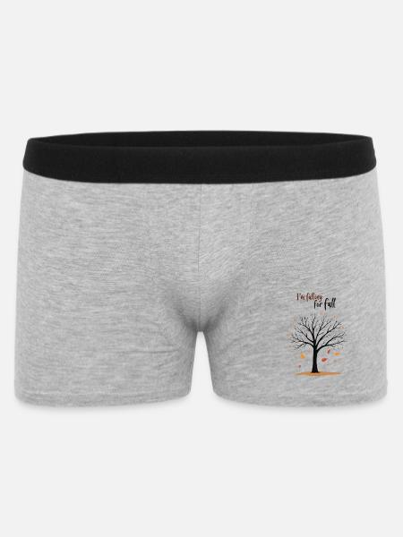 Bald Tree "Autumn in Love" Humor - Men's Boxer Shorts - heather grey