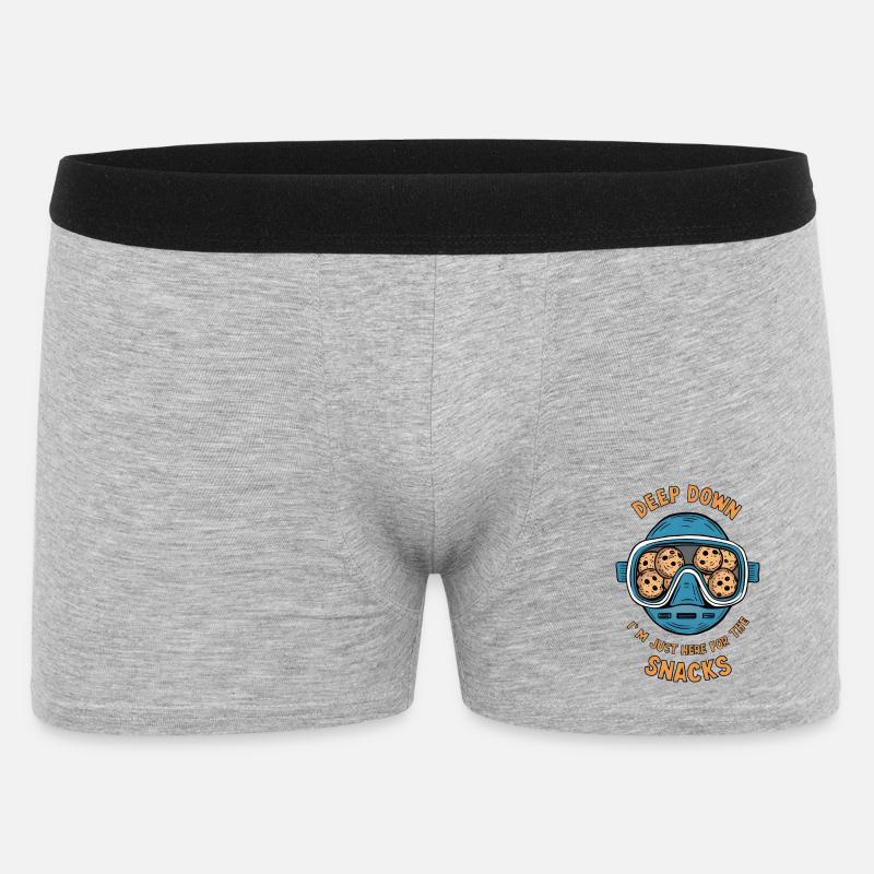 I Dive Deep for Snacks - Männer Boxer Shorts - Grau meliert