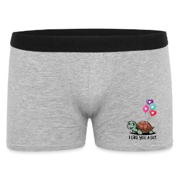 Turtle with Heart Balloons - Men's Boxer Shorts - heather grey - Front