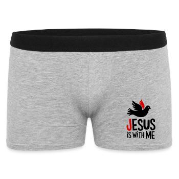 Jesus is with me - Men's Boxer Shorts - heather grey - Front