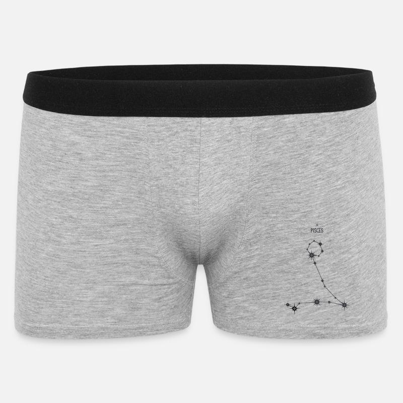 Fische Sternzeichen Sternbild Schwarz & Grau - Männer Boxer Shorts - Grau meliert