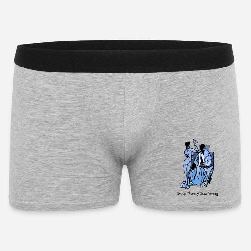 Group Therapy Gone Wrong - Männer Boxer Shorts - Grau meliert