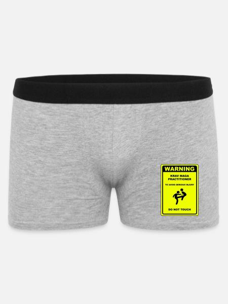 Warning! Krav Maga practitioner! - Men's Boxer Shorts - heather grey