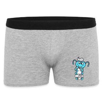Raupe Baby Rassel Windel Schnuller Kind geboren - Männer Boxer Shorts - Grau meliert - Vorne