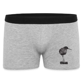 Redshank - Monochrome Bird Silhouette - Men's Boxer Shorts - heather grey - Front