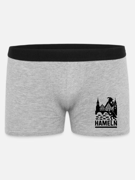 Hamelin City Pied Piper Silhouette - Men's Boxer Shorts - heather grey