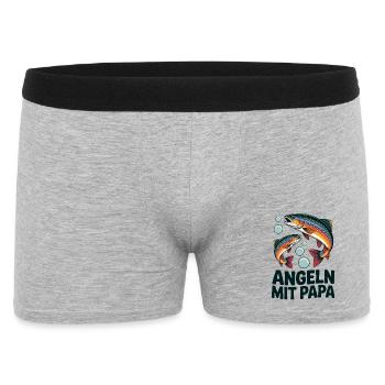 Pêche avec le motif de la famille papa - Boxer Homme - gris chiné - Devant