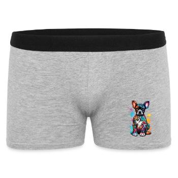 Colorful dog with paint splash - Men's Boxer Shorts - heather grey - Front