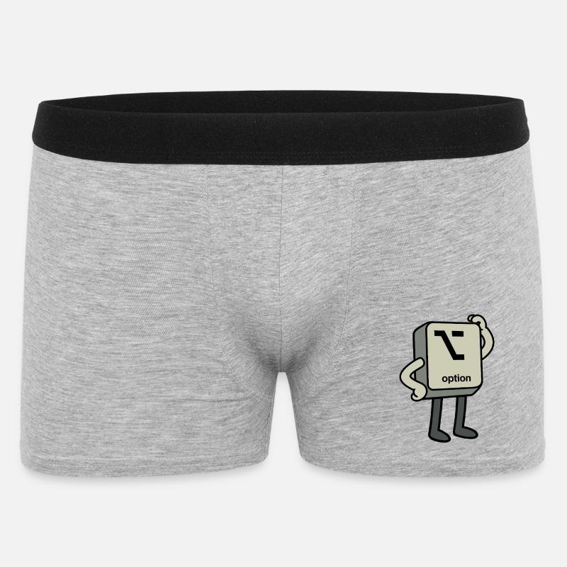 Option-Button - Männer Boxer Shorts - Grau meliert