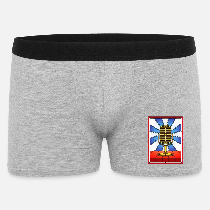 Conception rétro de vitrail micro - Boxer Homme - gris chiné