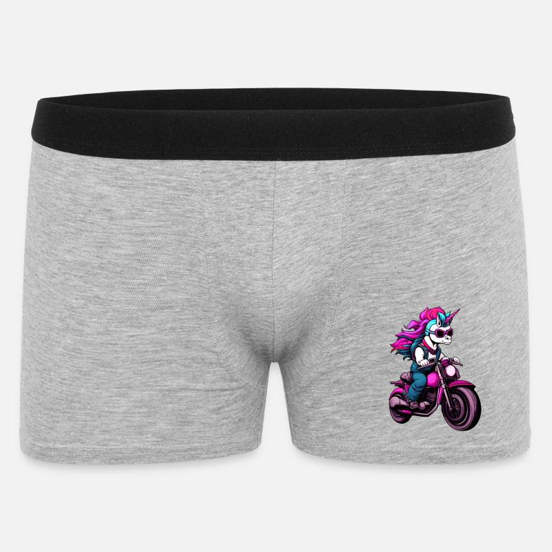 Motorrad Einhörner - Männer Boxer Shorts - Grau meliert