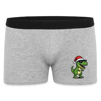T-Rex Santa with sunglasses - Men's Boxer Shorts - heather grey - Front