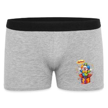 Clown drôle dit HELAU – Motif de carnaval - Boxer Homme - gris chiné - Devant