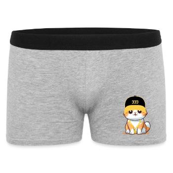 Chat swag - chat cool - Boxer Homme - gris chiné - Devant