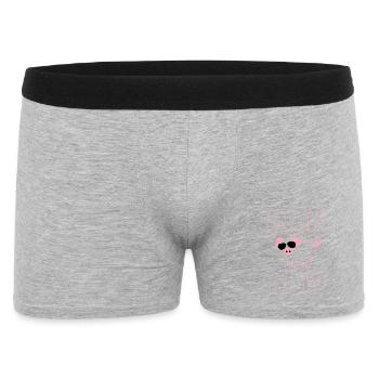 Cool Sow Pig with Sunglasses | Funny Farm Style - Männer Boxer Shorts - Grau meliert - Vorne