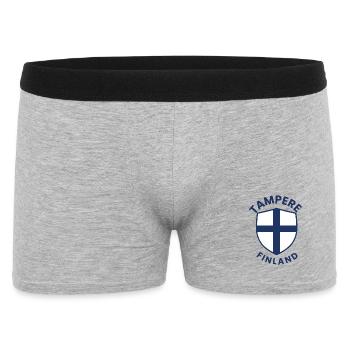 Tampere Finland Shield Crest - Men's Boxer Shorts - heather grey - Front