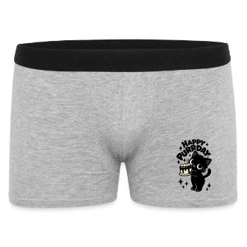 Kuchenklau Katze | Süßes Geburtstag Katzen Motiv - Männer Boxer Shorts - Grau meliert - Vorne