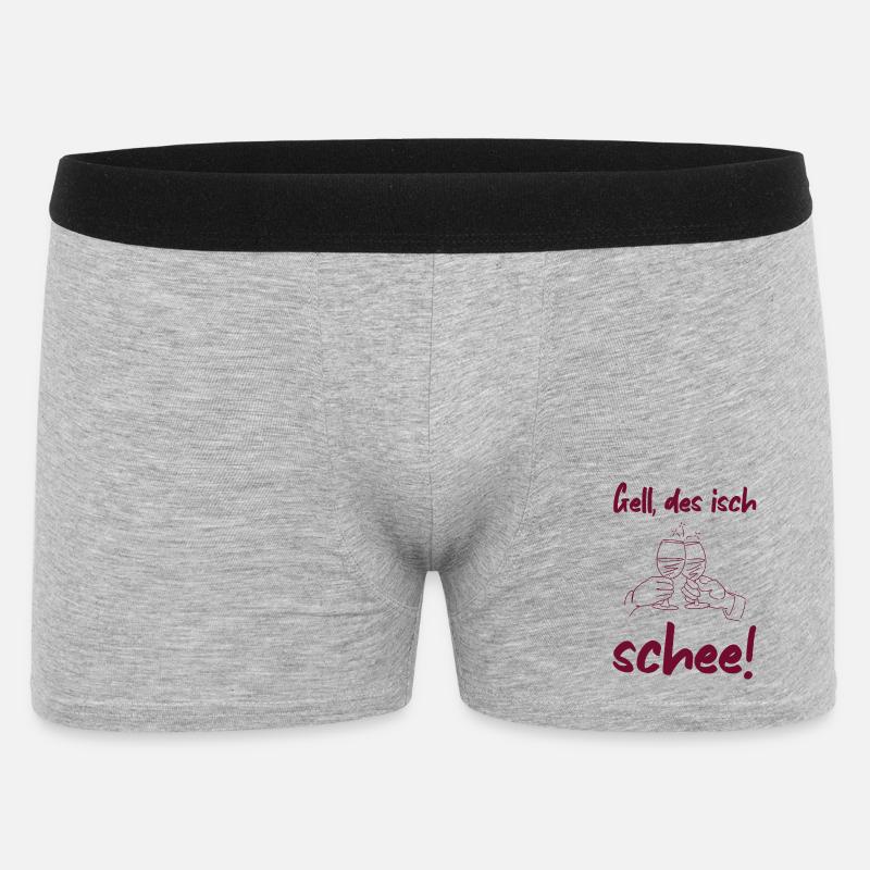 Schee - badisches Sprichwort Freundschaft Wein - Männer Boxer Shorts - Grau meliert