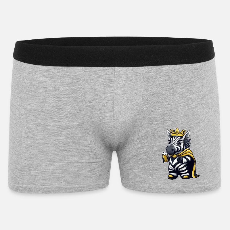 Sebra ølkonge - Boxer Shorts for menn - gråmelert