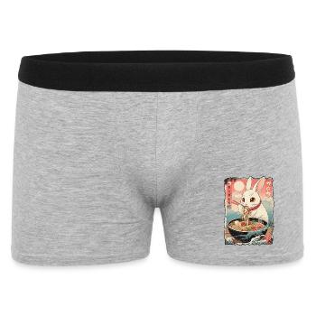 Kawaii Rabbit Ramen Noodles - Men's Boxer Shorts - heather grey - Front