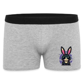 Chic neon bunny with glasses - Men's Boxer Shorts - heather grey - Front