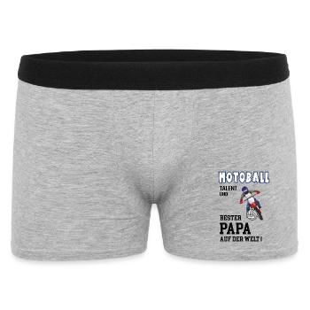 Motoball Spieler Motoballer Papa Vater Mann - Männer Boxer Shorts - Grau meliert - Vorne
