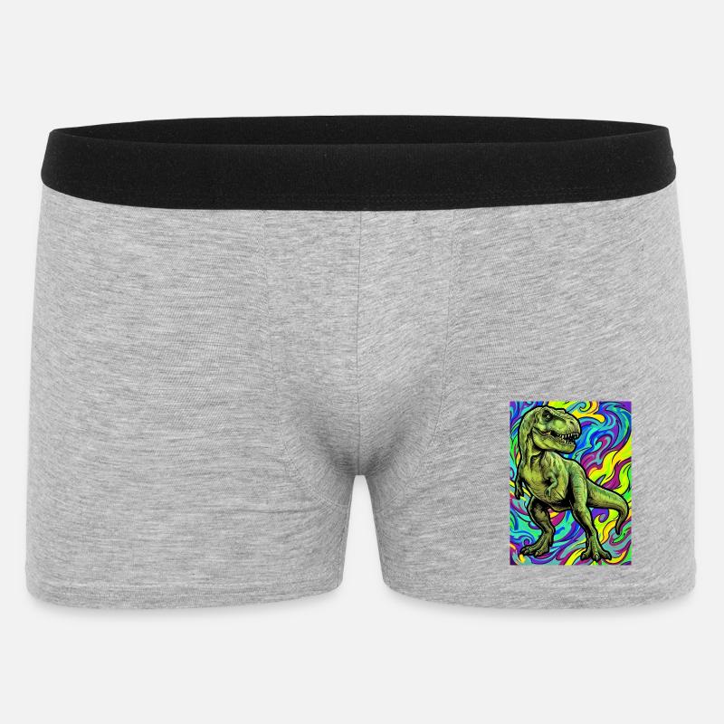 Dinosaurier - Männer Boxer Shorts - Grau meliert