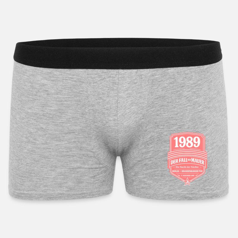 1989 – Der Fall der Mauer - Männer Boxer Shorts - Grau meliert