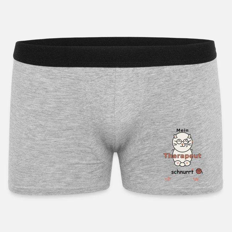 MEIN THERAPEUT SCHNURRT - Männer Boxer Shorts - Grau meliert