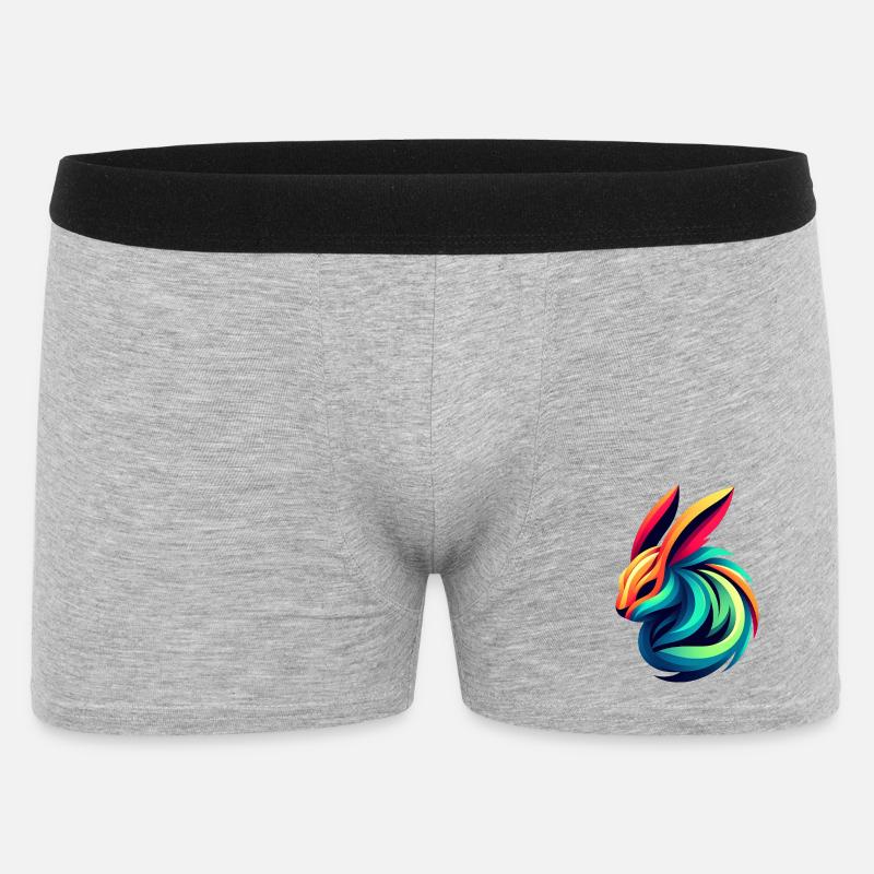 Lapin Couleur Éclatante - Boxer Homme - gris chiné