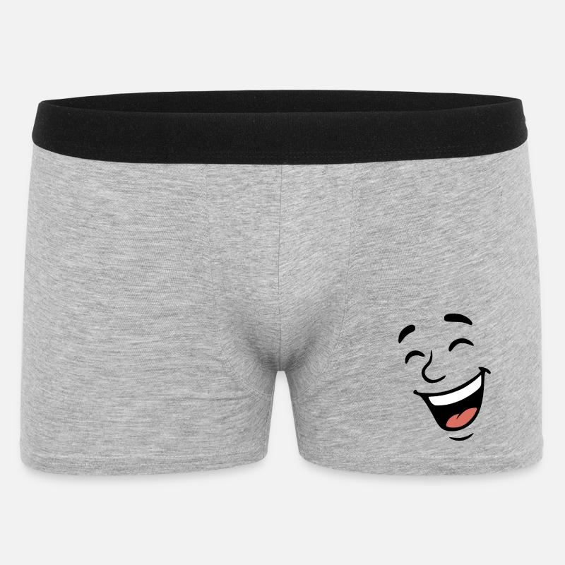 Gesicht lachen - Männer Boxer Shorts - Grau meliert