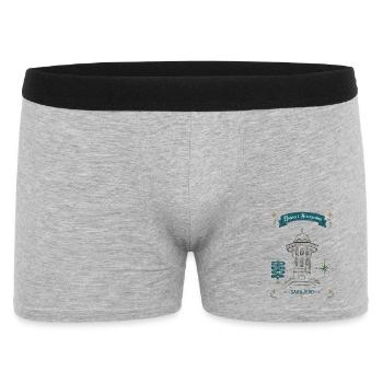 Sarajevo Denkmal Laternen-Motiv - Männer Boxer Shorts - Grau meliert - Vorne