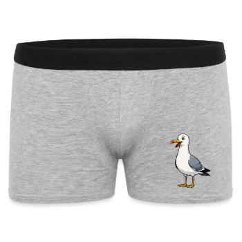 Seagull Cartoon Illustration - Men's Boxer Shorts - heather grey - Front