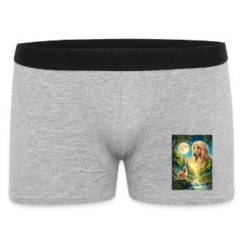 Howling to the Moon Meme Tier Hund Afghane - Männer Boxer Shorts - Grau meliert - Vorne