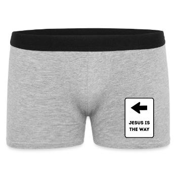 Jesus is the way - Christian design - Men's Boxer Shorts - heather grey - Front
