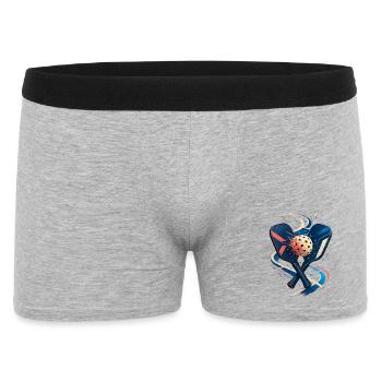 Schläger und Ball in Bewegung - Männer Boxer Shorts - Grau meliert - Vorne