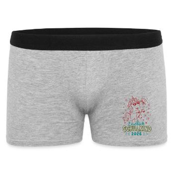 Unicornenfeier Schulkind 2026 - Männer Boxer Shorts - Grau meliert - Vorne