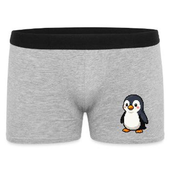 Pixel Penguin : esthétique rétro ludique - Boxer Homme - gris chiné - Devant
