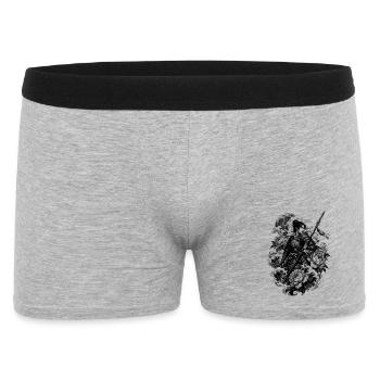 Guerrier samouraï japonais dans le style Irezumi - Boxer Homme - gris chiné - Devant