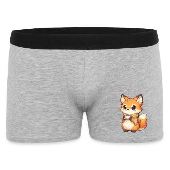 Renard câlin avec thé et écharpe - Boxer Homme - gris chiné - Devant