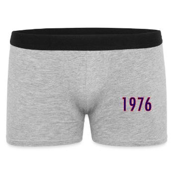 Jahreszahl 1976 Neonstil - Männer Boxer Shorts - Grau meliert - Vorne