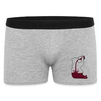 Gewichtheber Bär Schoki - Chocoholic - Männer Boxer Shorts - Grau meliert - Vorne